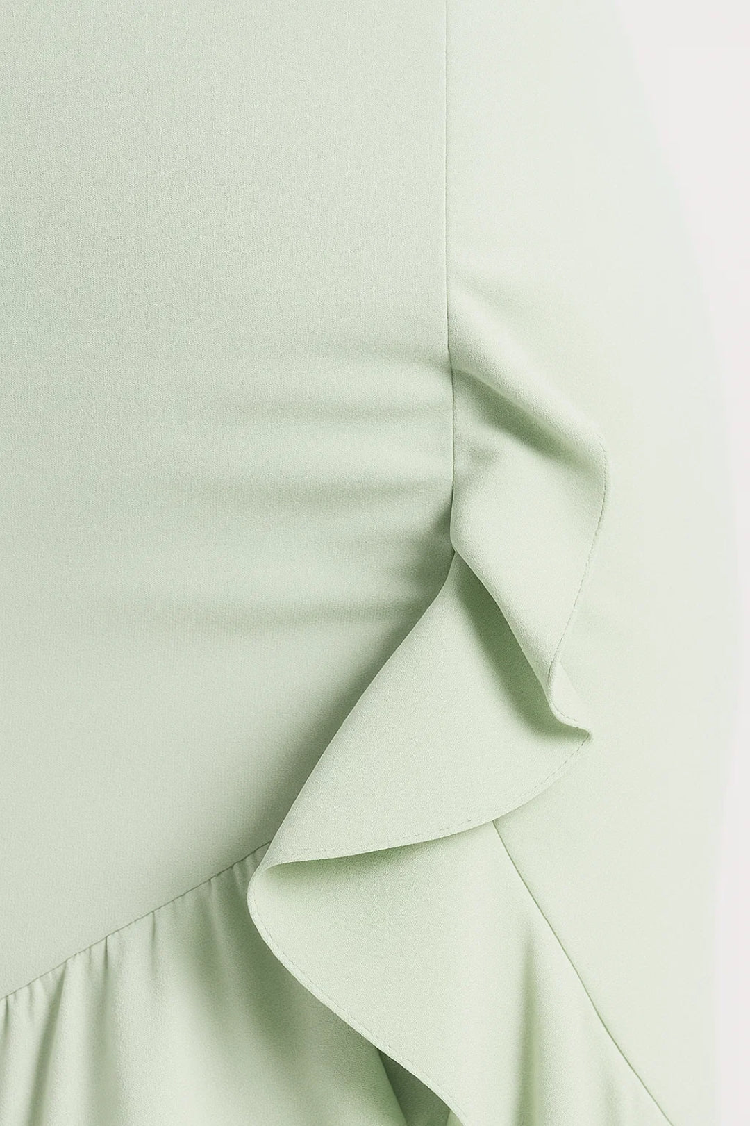 Lange strapless jurk met volant