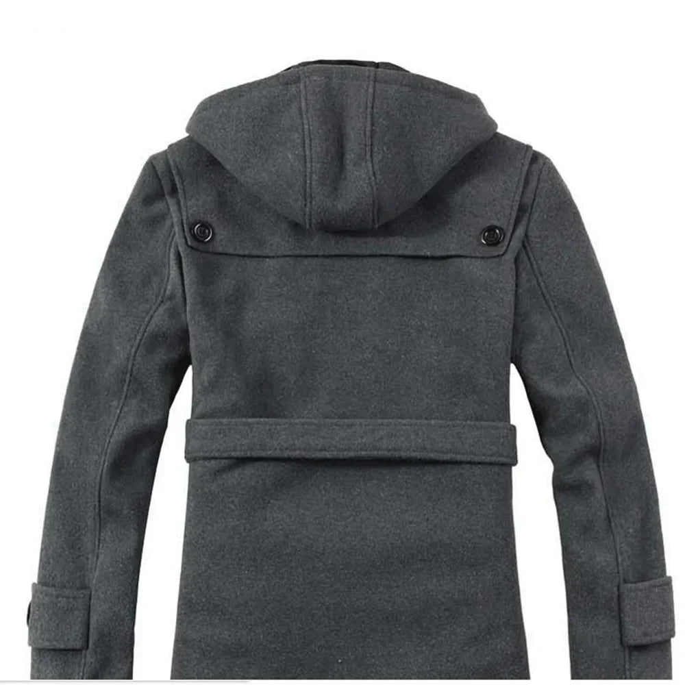 Heren Trenchcoat Wolmix met Capuchon