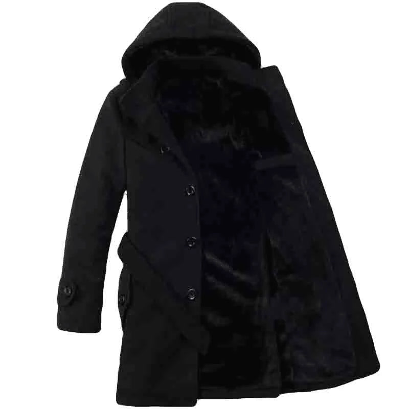 Heren Trenchcoat Wolmix met Capuchon