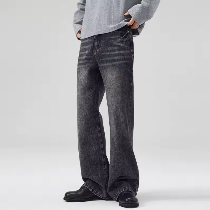 Stone washed broek