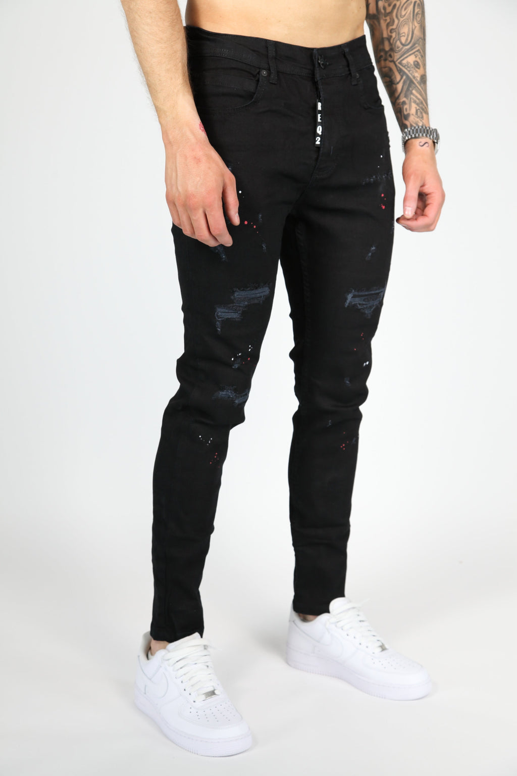 The Splatter Skinny Jeans Zwart