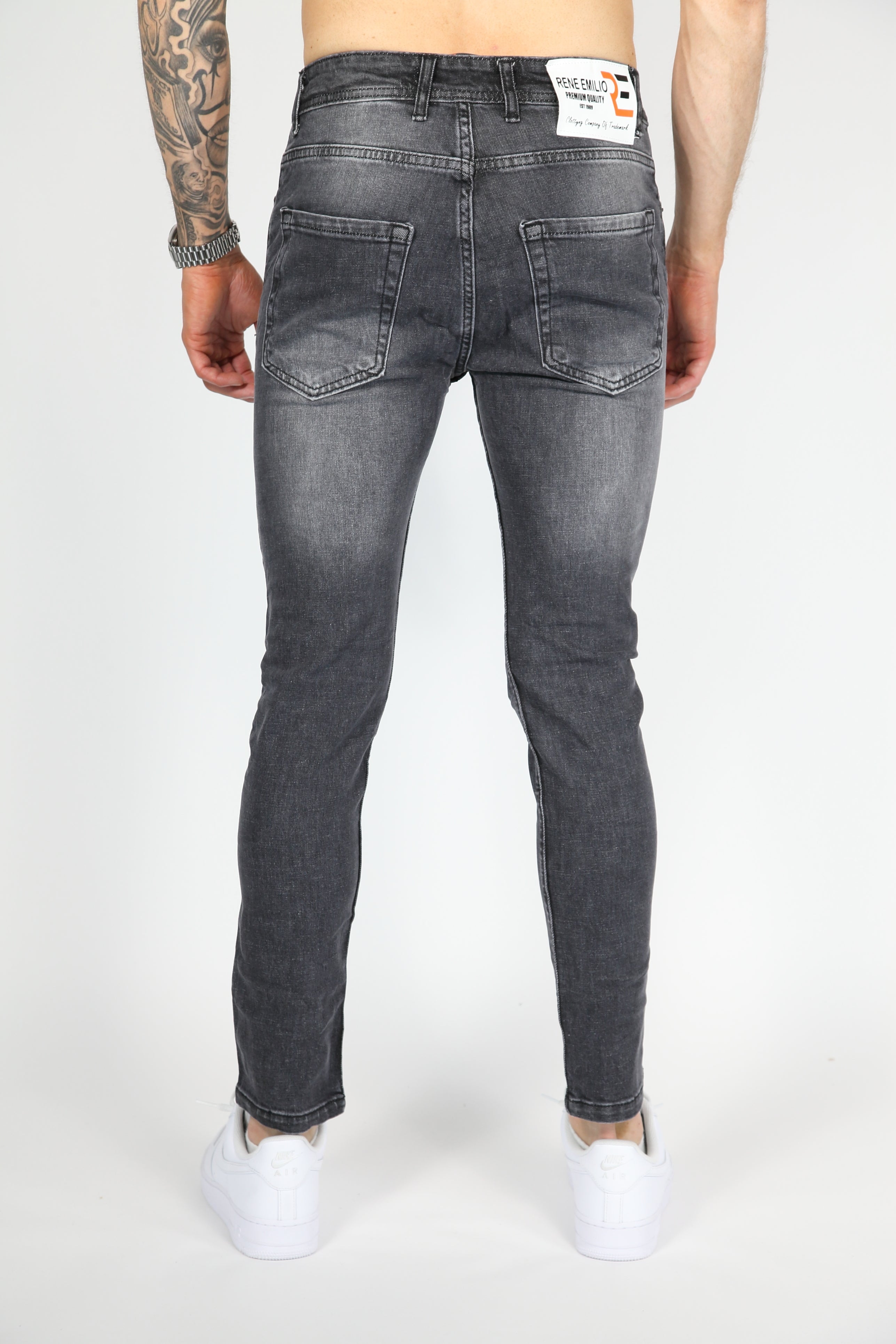 The Street Damage Skinny Jeans Antraciet