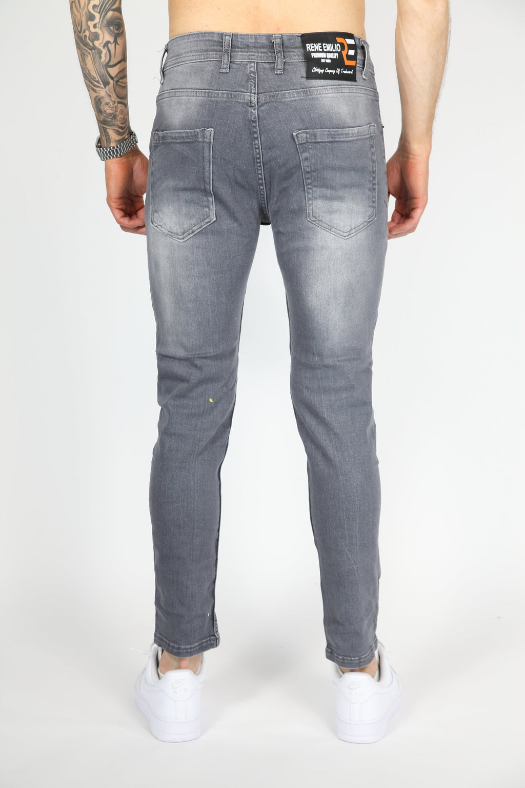 The Street Damage Skinny Jeans Grijs