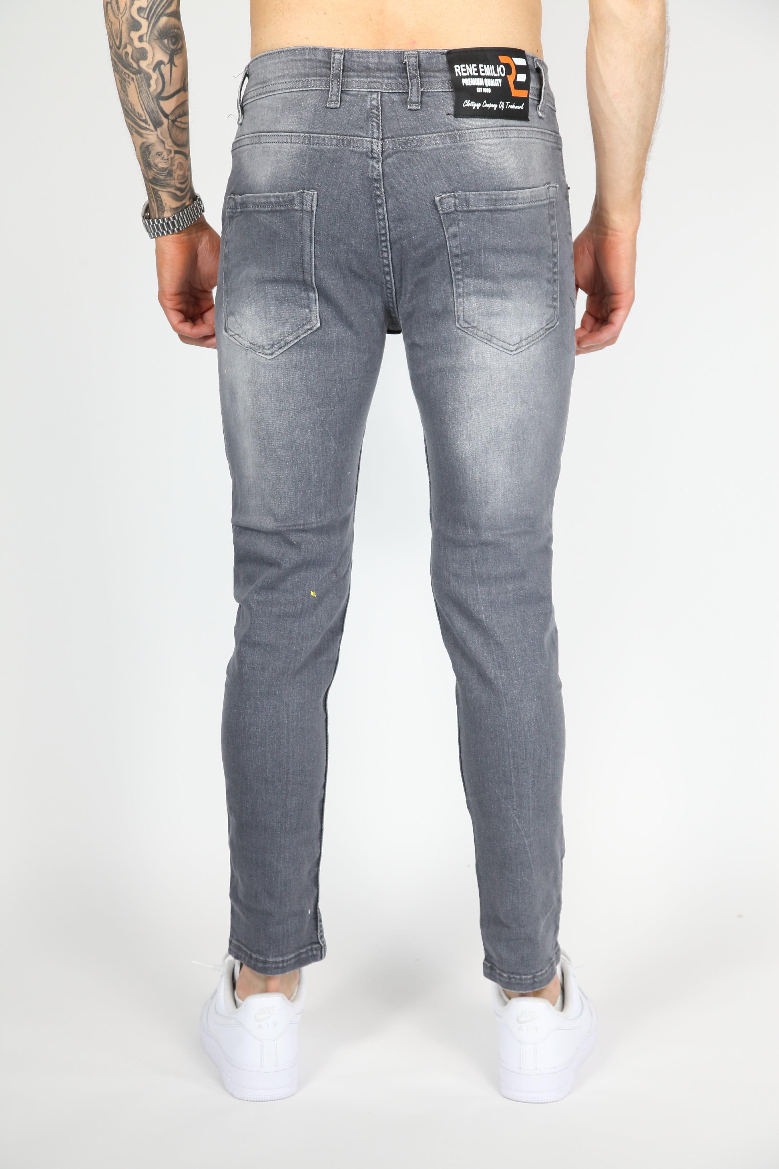 The Street Damage Skinny Jeans Grijs