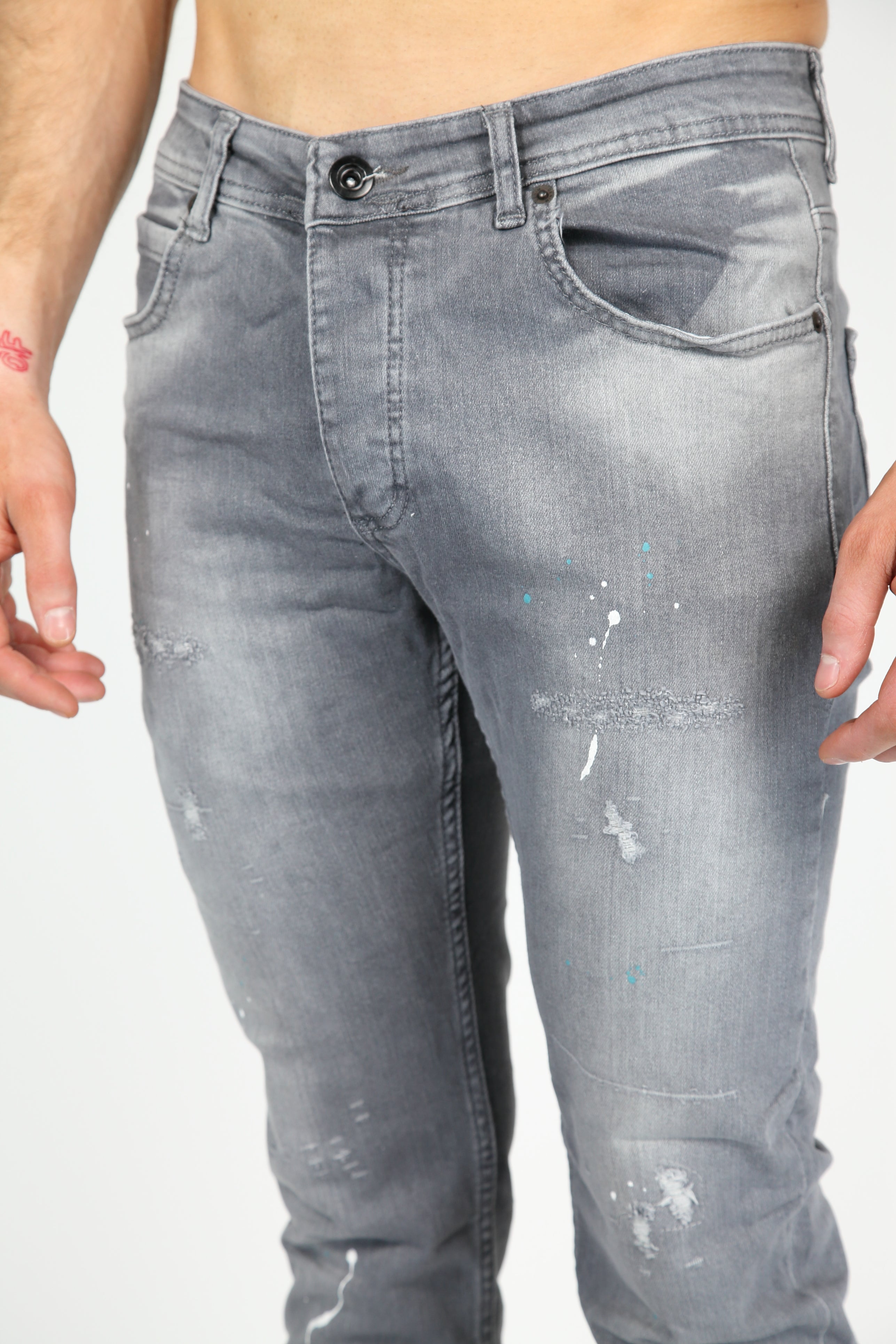 The Urban Slash Skinny Jeans Grijs