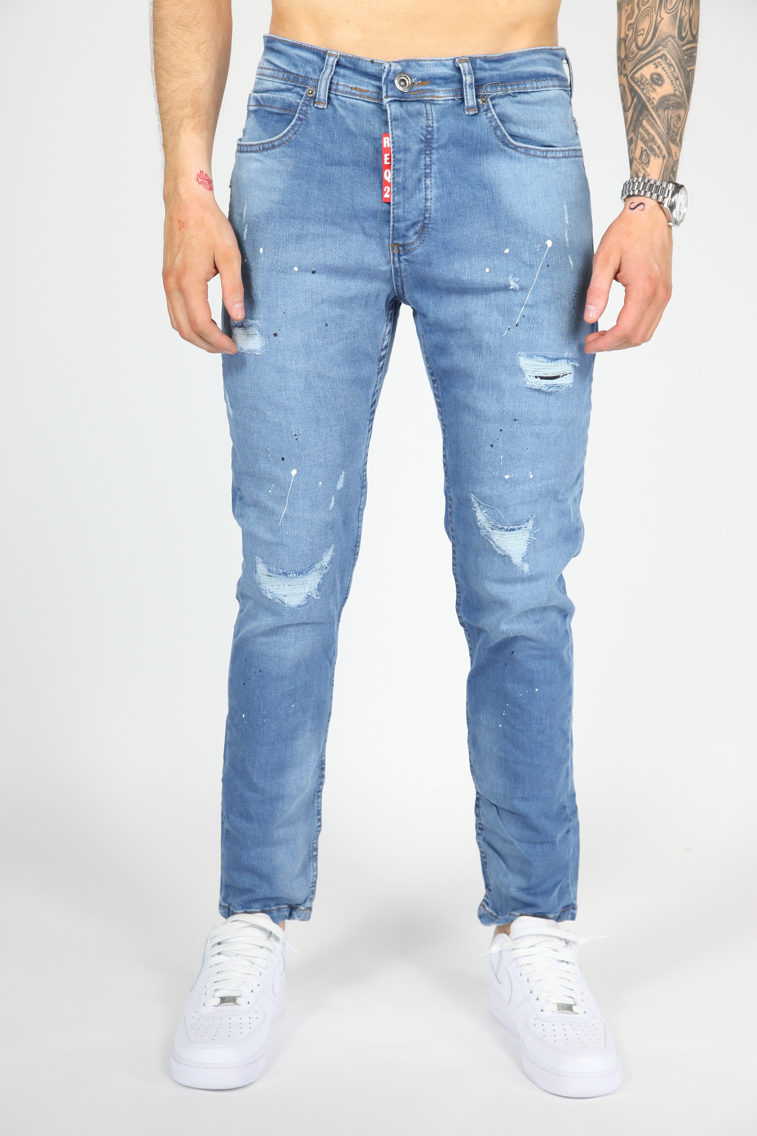 The Urban Slash Skinny Jeans Blauw