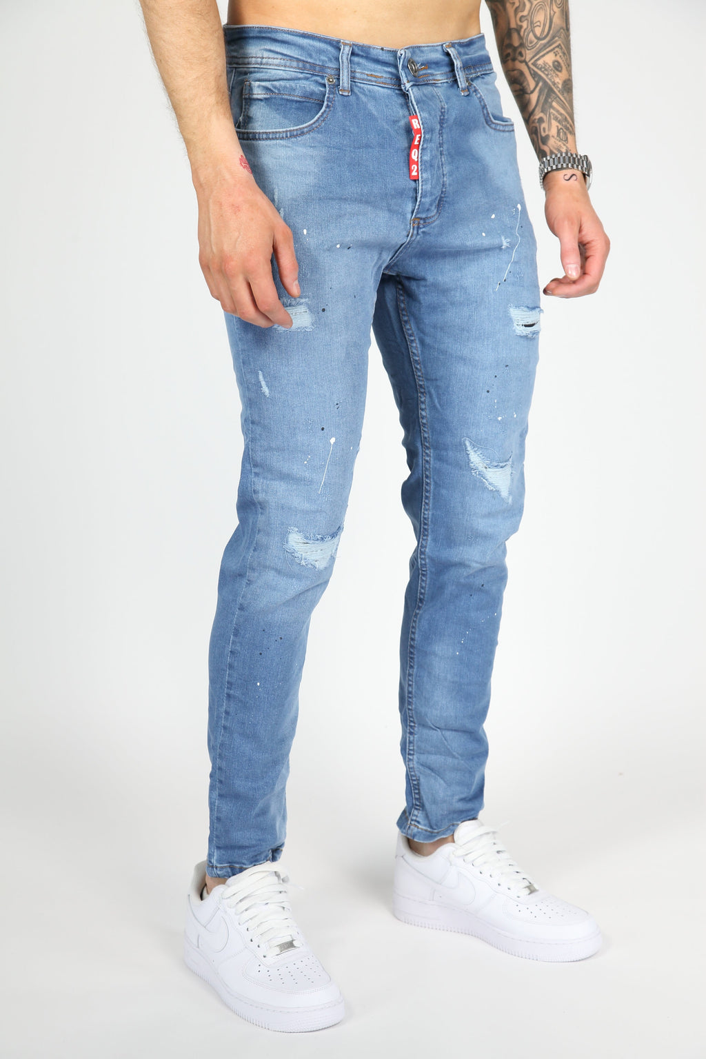 The Urban Slash Skinny Jeans Blauw