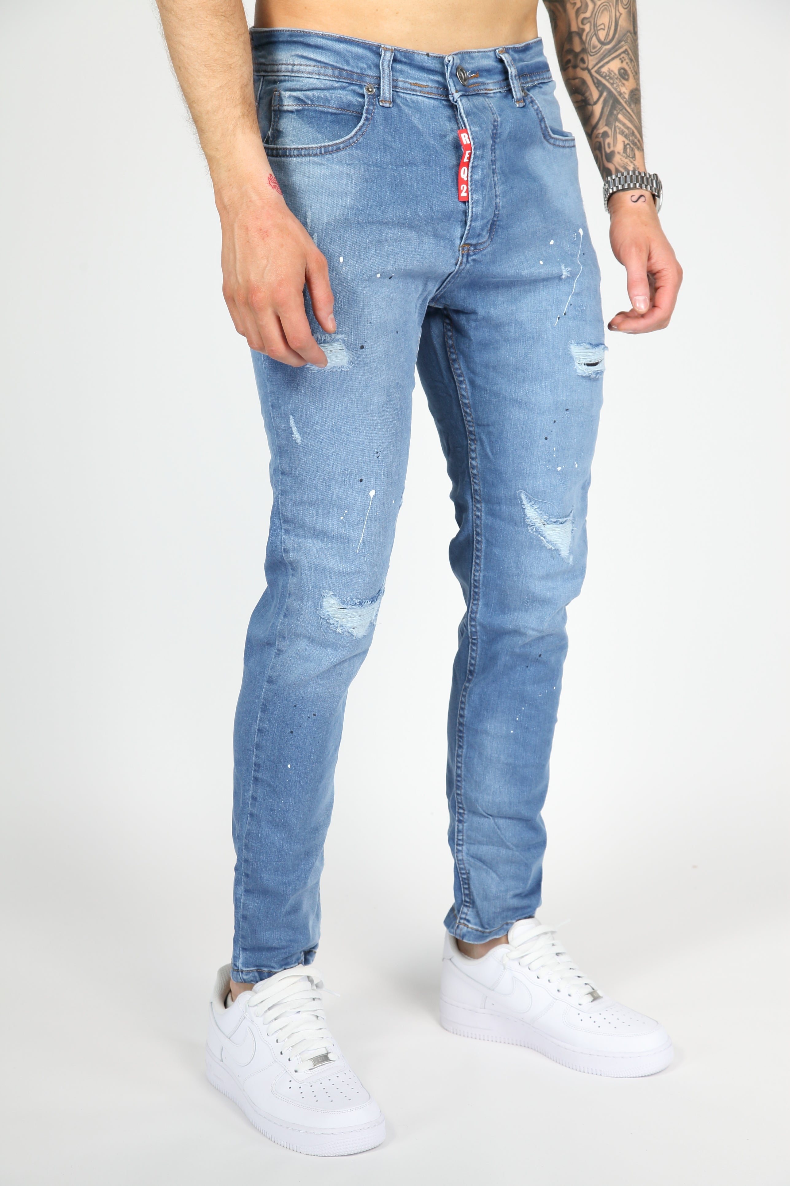 The Urban Slash Skinny Jeans Blauw