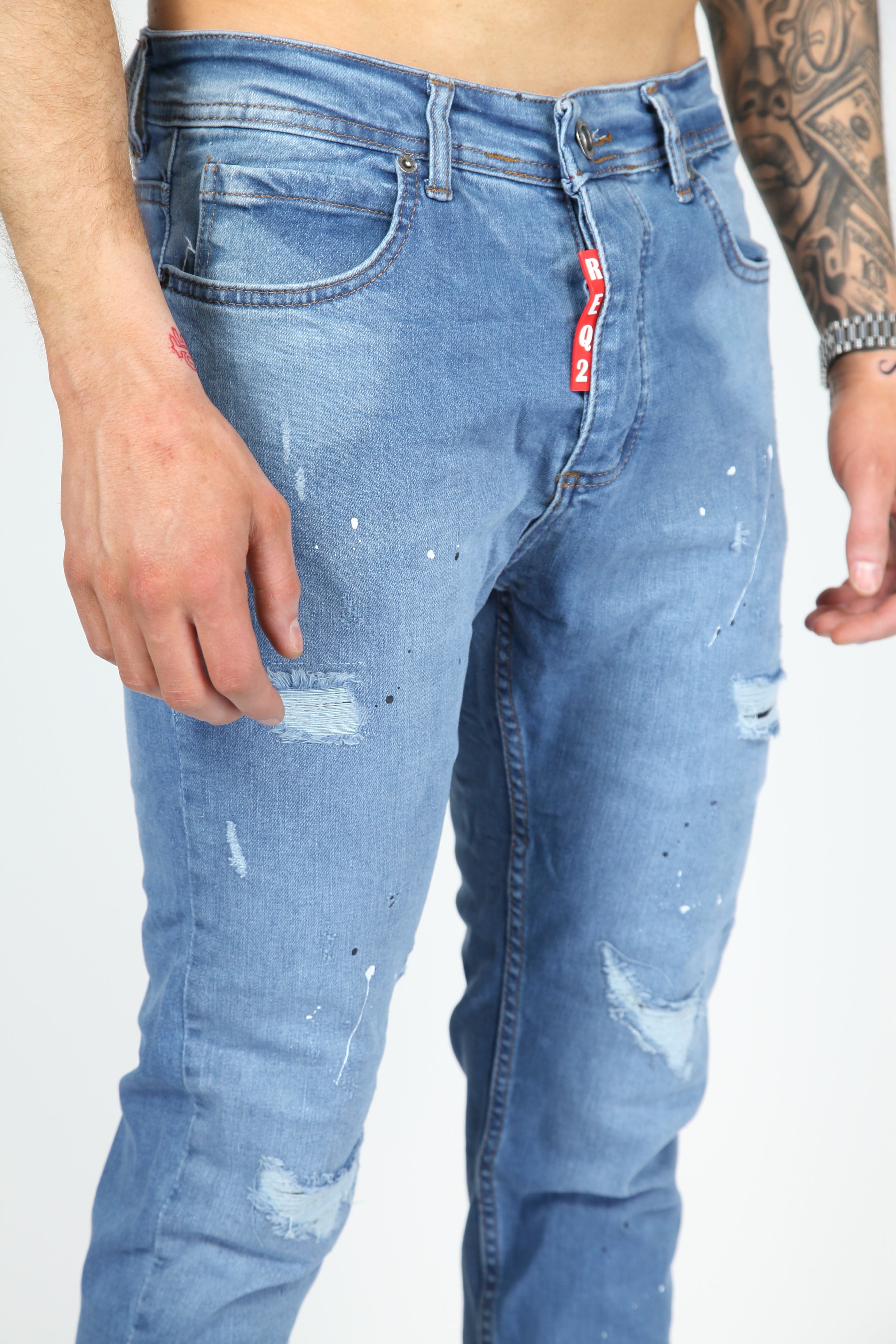 The Urban Slash Skinny Jeans Blauw