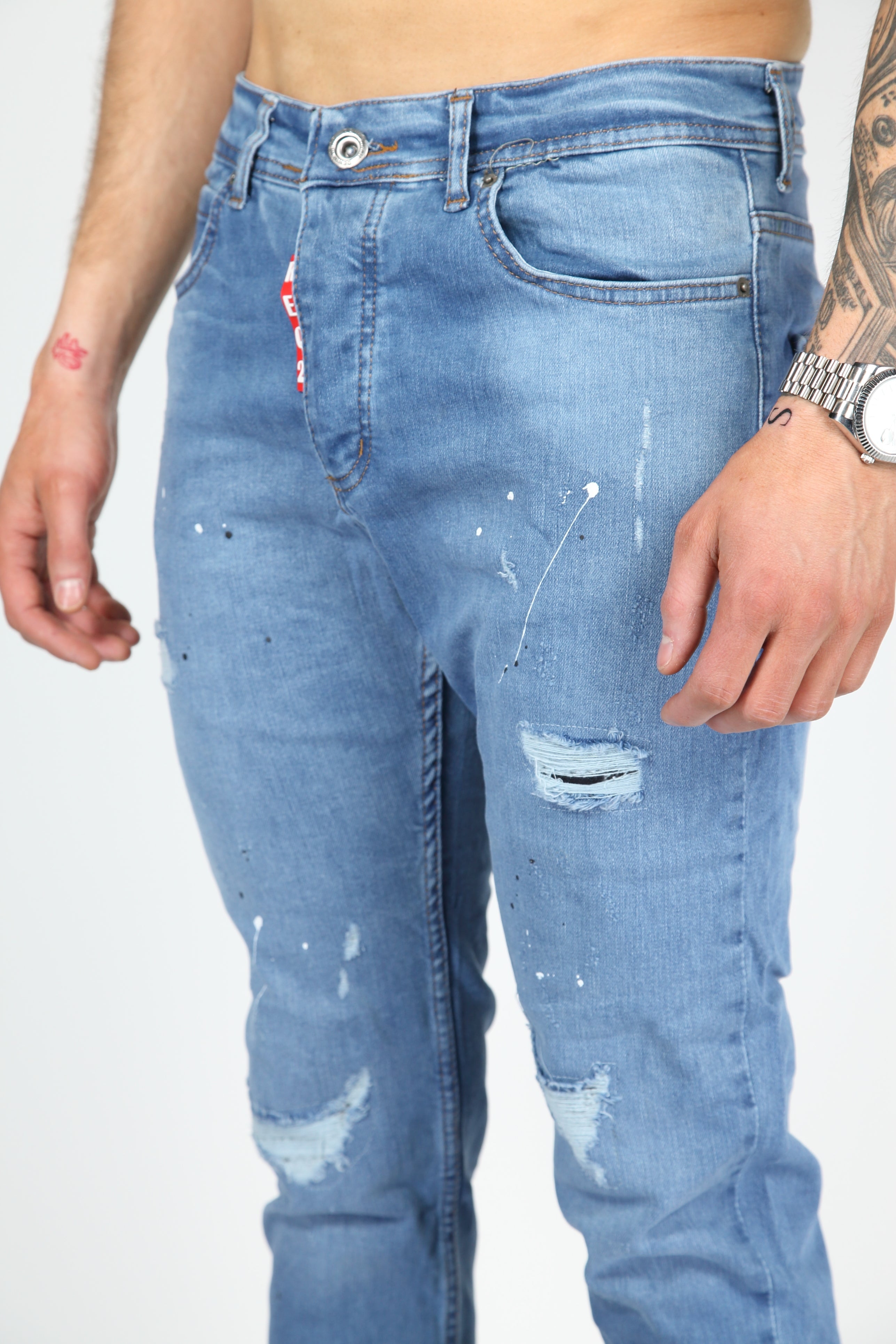 The Urban Slash Skinny Jeans Blauw