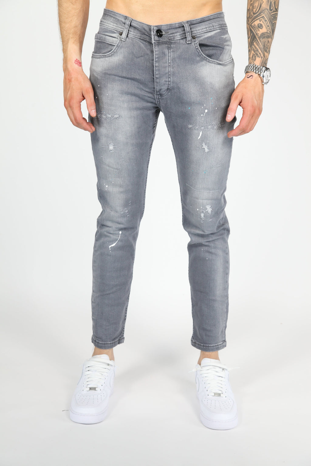 The Urban Slash Skinny Jeans Grijs