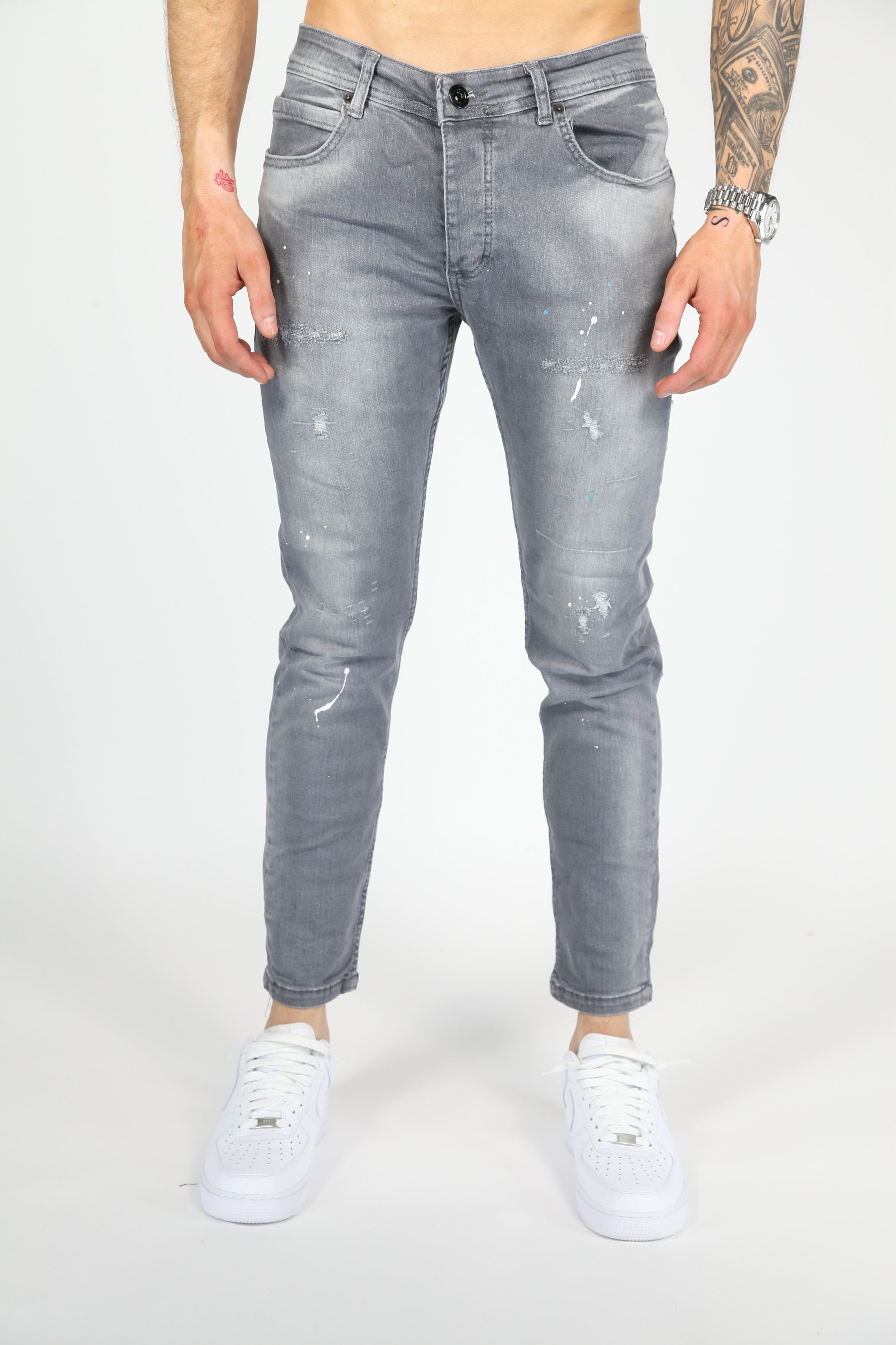 The Urban Slash Skinny Jeans Grijs