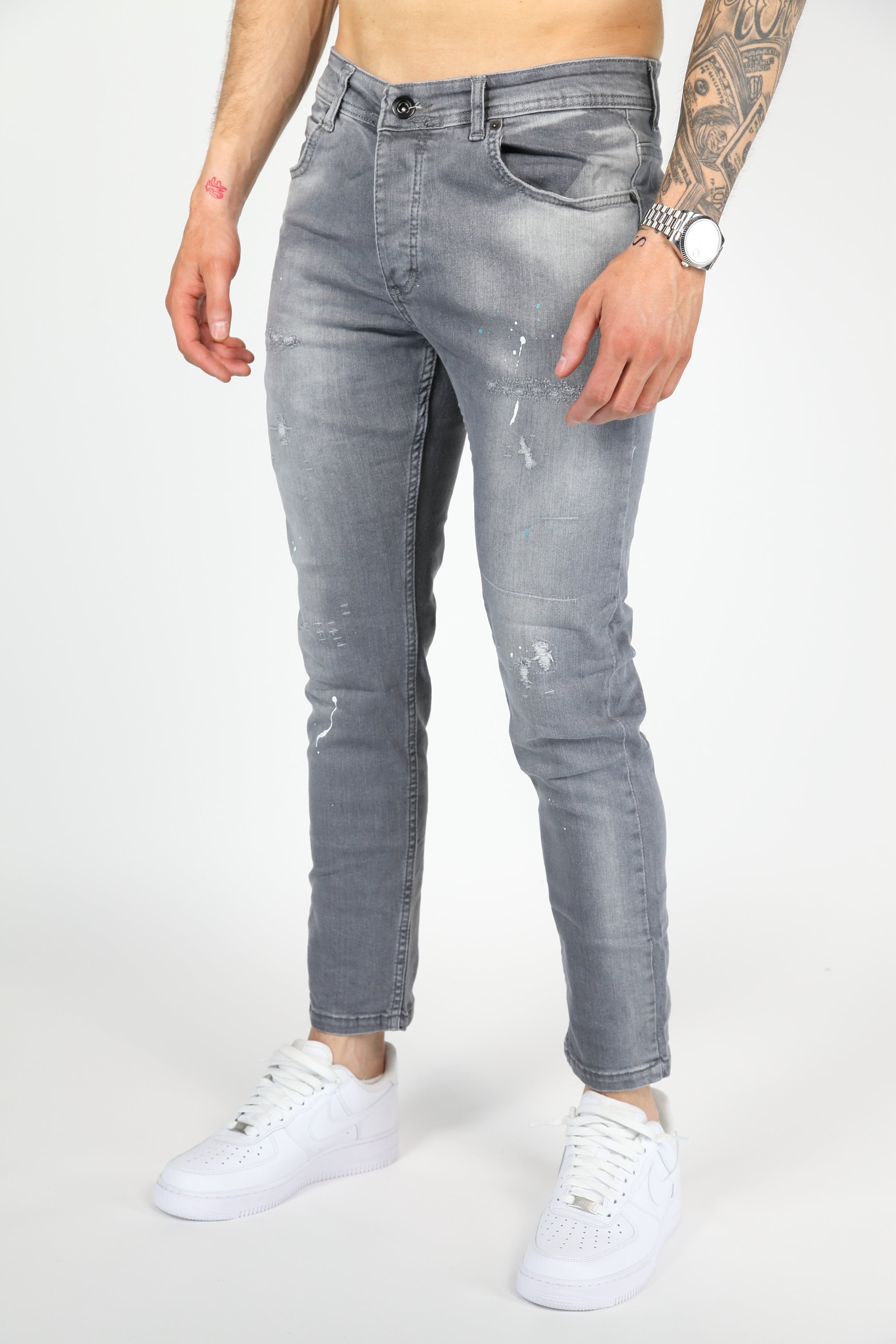 The Urban Slash Skinny Jeans Grijs