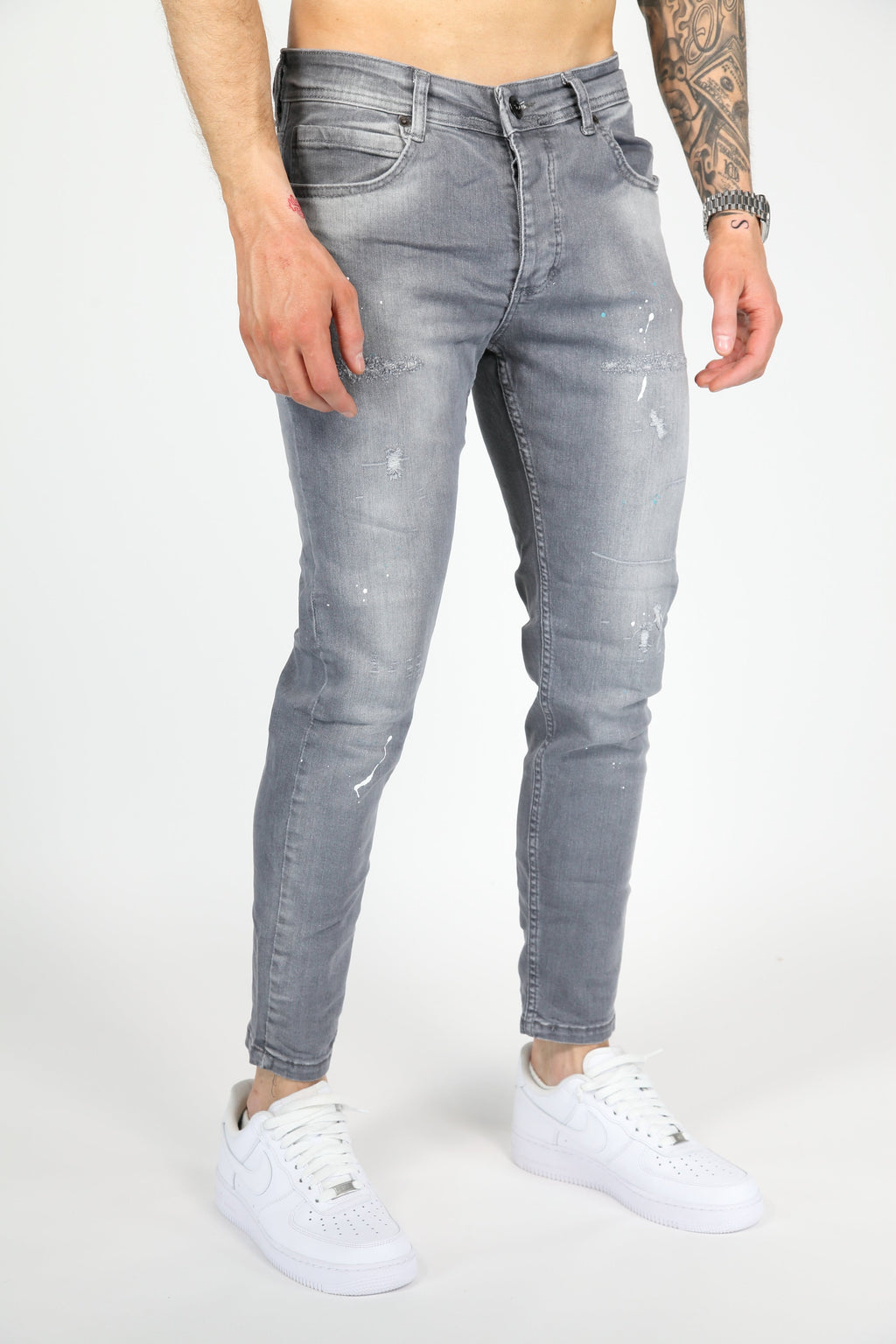 The Urban Slash Skinny Jeans Grijs