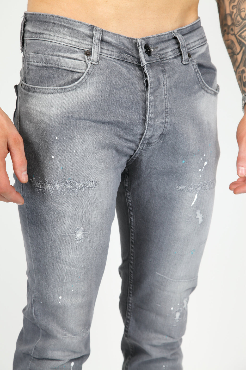 The Urban Slash Skinny Jeans Grijs