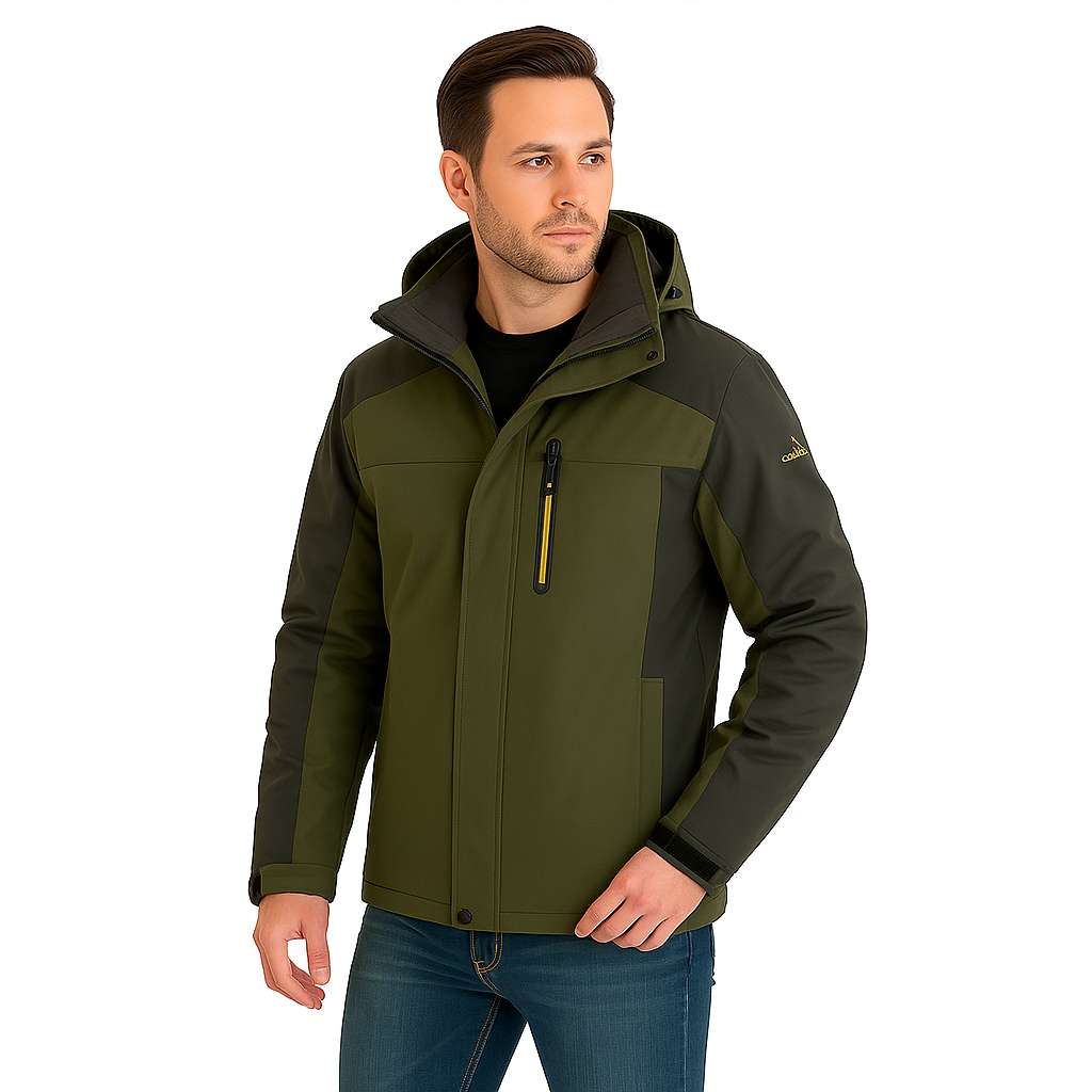 Heren Winterjas met Capuchon Fleecevoering