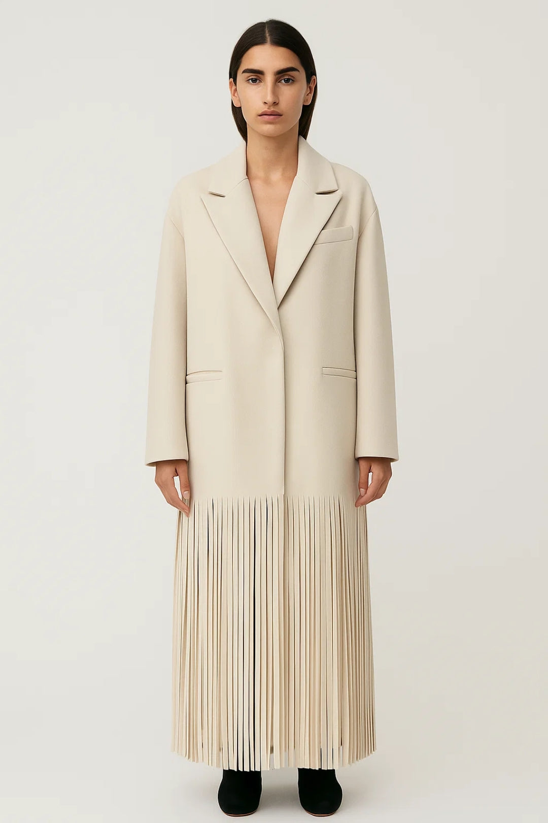 Damesjas met Reverskraag en Lasergesneden Franje