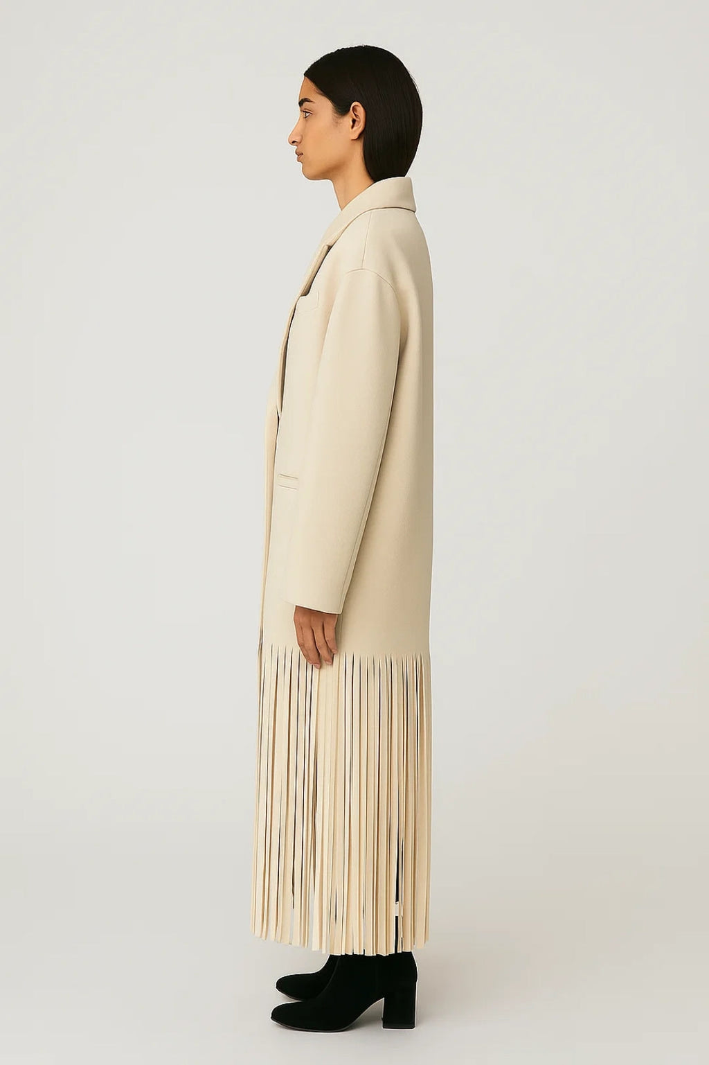 Damesjas met Reverskraag en Lasergesneden Franje