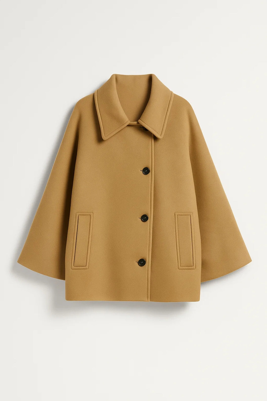 Damesjas met Grote Kraag en Knoopsluiting