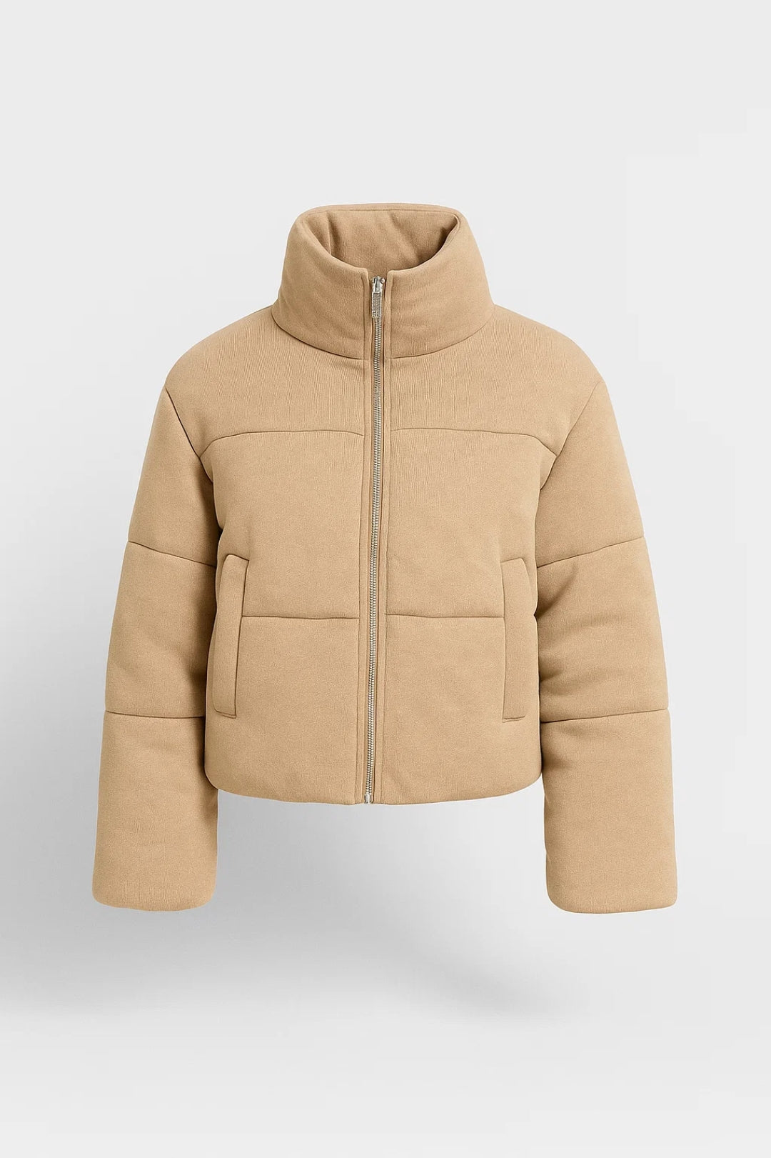 Korte Damesjas | Rechte Snit met Hoge Kraag