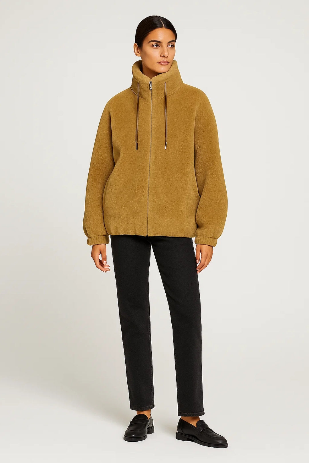 Zachte Damesjas | Hoge Kraag met Rits