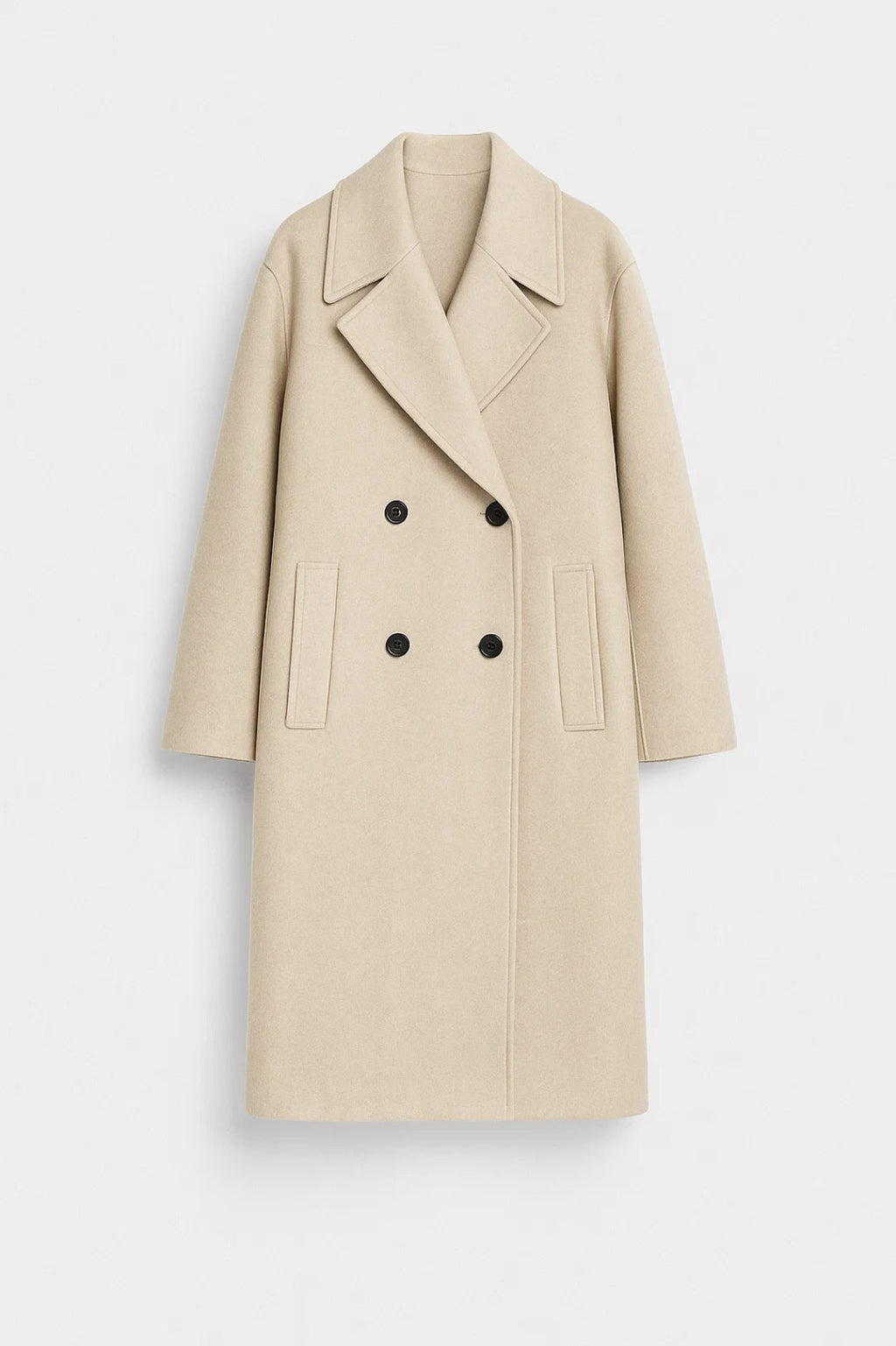 Damesjas met Dubbele Knoopsluiting en Brede Revers