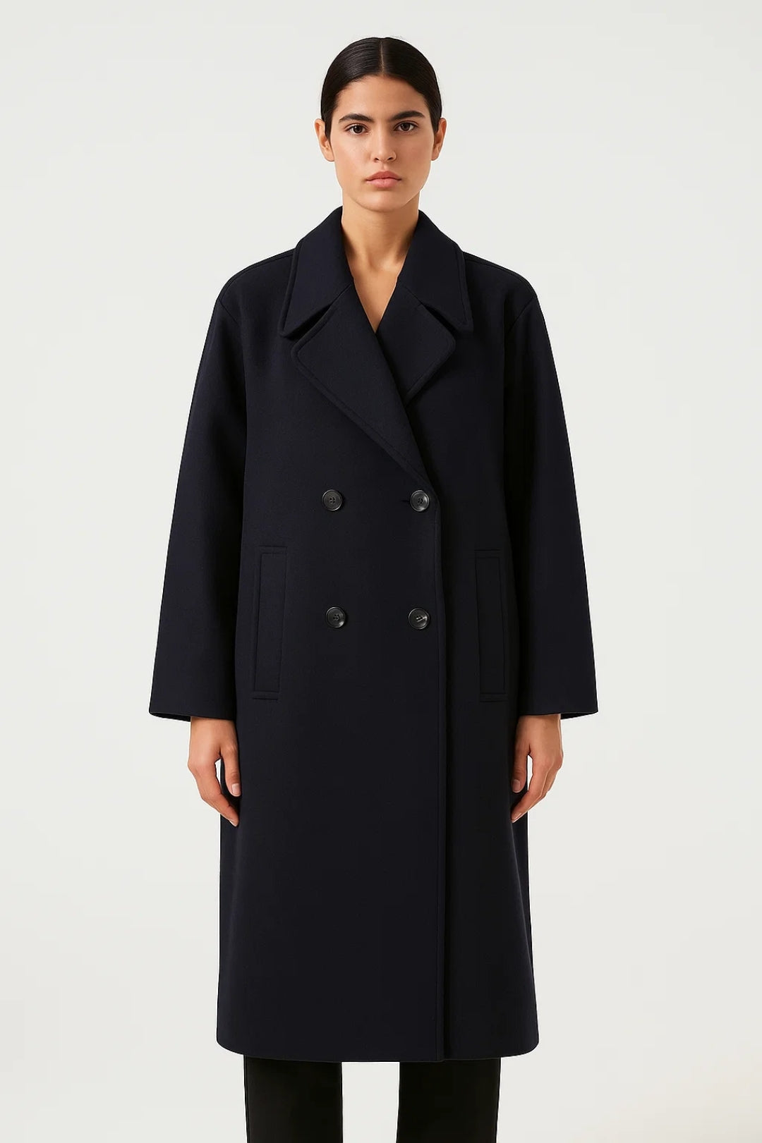 Damesjas met Dubbele Knoopsluiting en Brede Revers