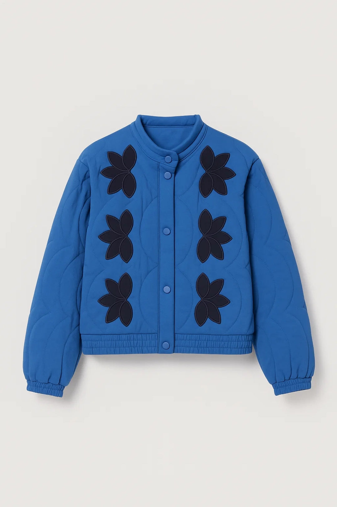 Damesjack met Bloemenpatroon en Drukknoopsluiting