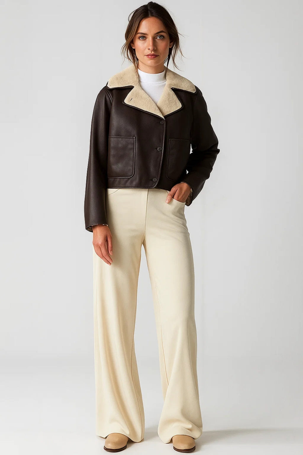 Korte Jas met Imitatiebont