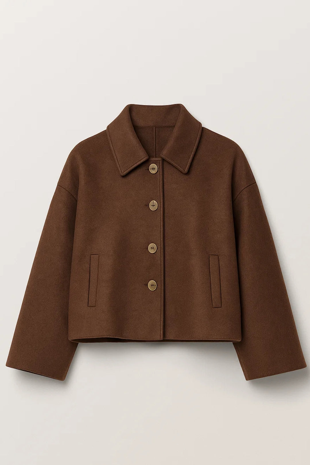 Damesjas met Knoopsluiting en Klassieke Kraag