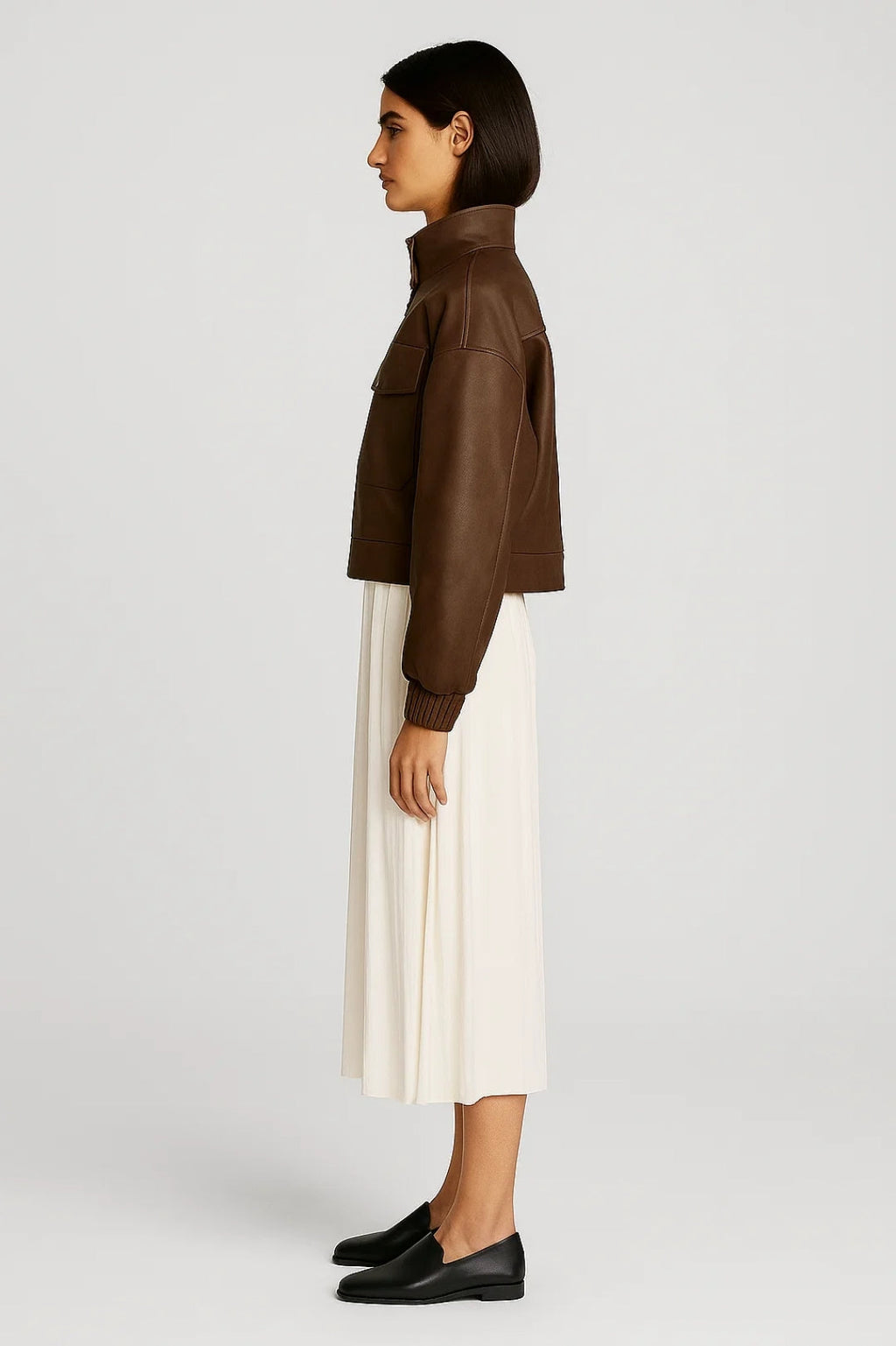 Damesjack met Opstaande Kraag en Klepzakken