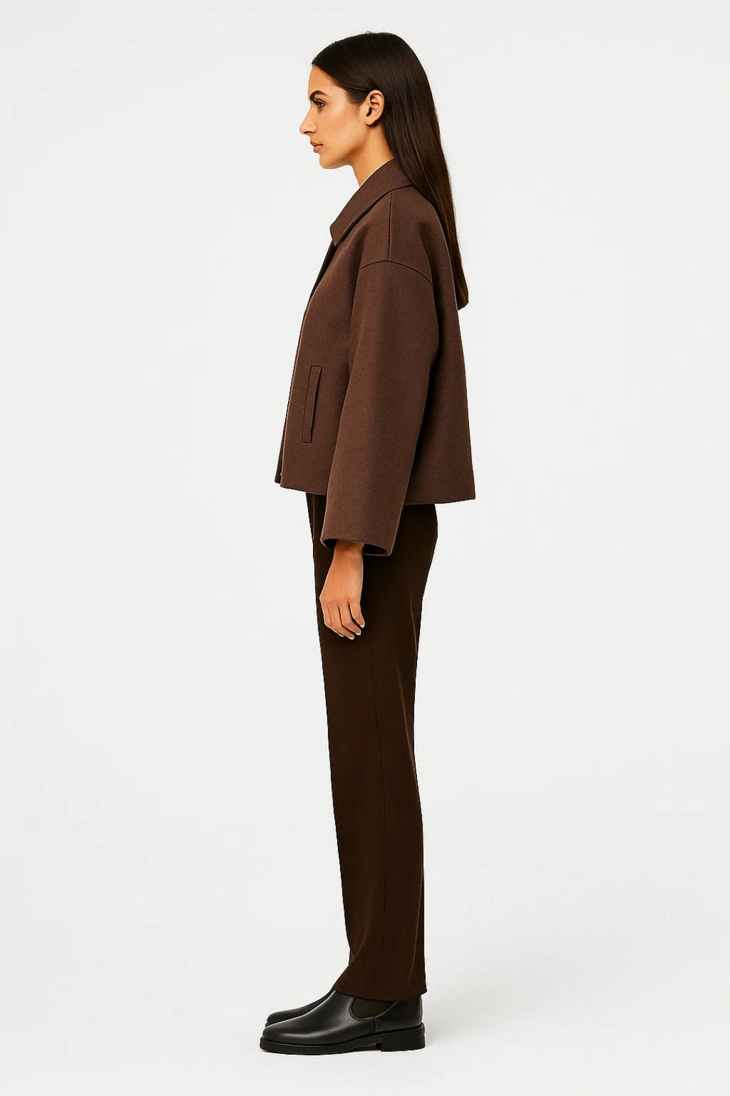 Damesjas met Knoopsluiting en Klassieke Kraag