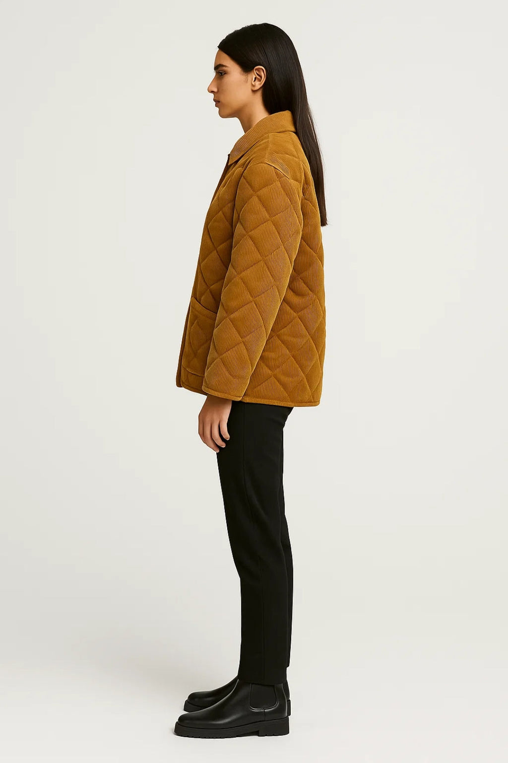 Damesjack van Ribstof met Drukknoopsluiting