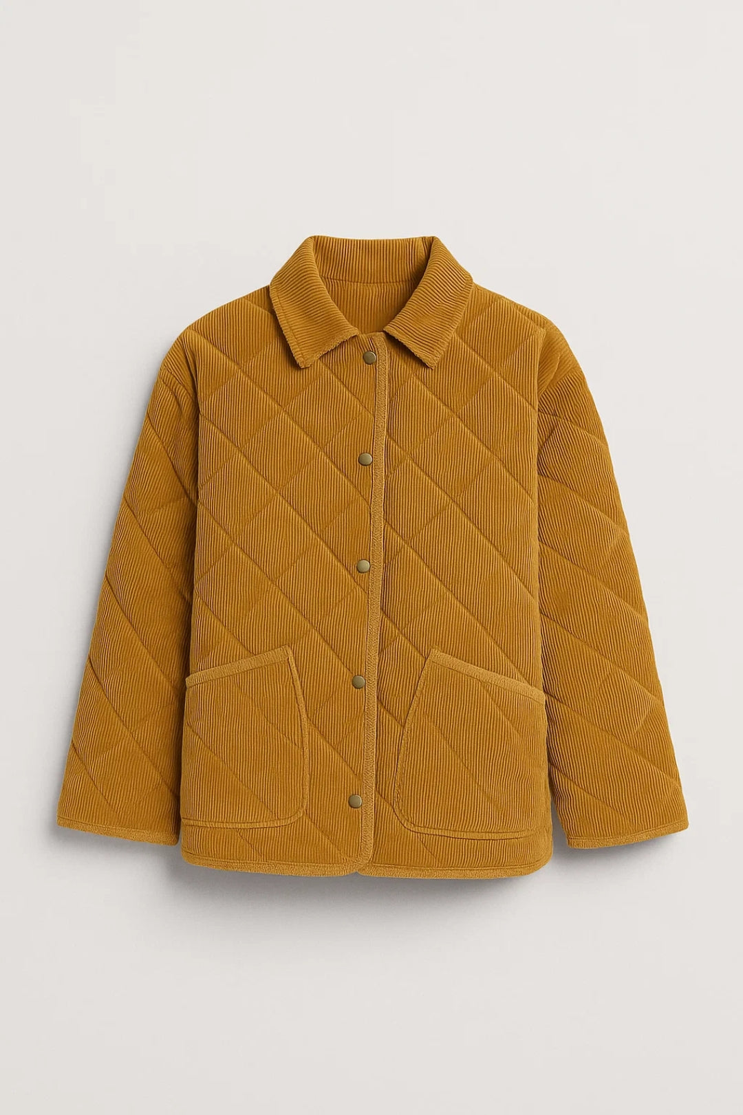 Damesjack van Ribstof met Drukknoopsluiting