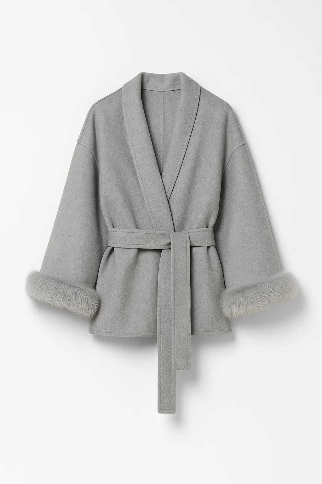 Damesjas met Ceintuur en Brede Kraag