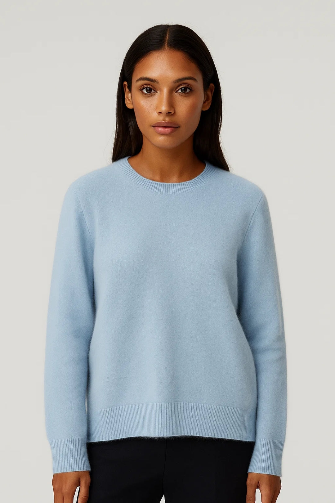 Gebreide Damestrui | Ronde Hals en Geribde Boorden