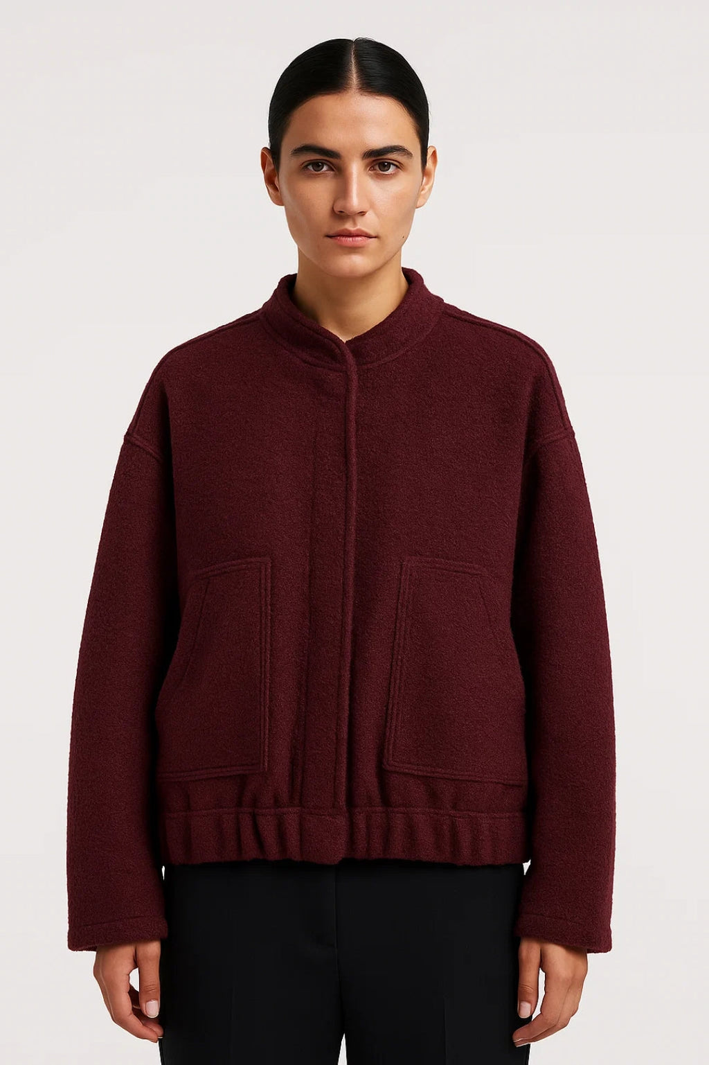 Damesjas met Opstaande Kraag en Steekzakken