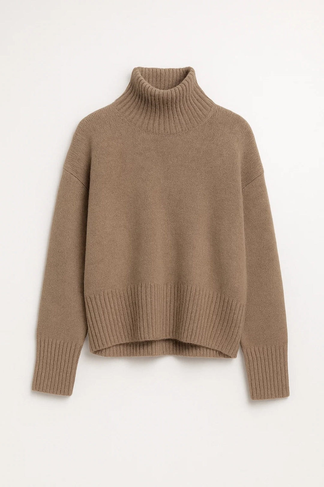 Trui Dames | Hoge Col en Geribde Boorden